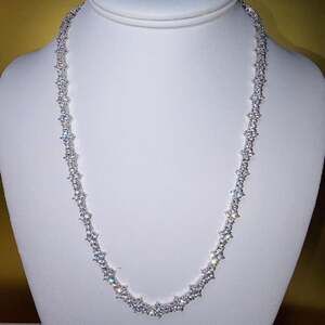 20” Silver Honeycomb Iced Tennis Chain | Diamond-Look CZ Hip Hop Necklace